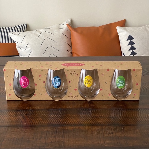 Rae Dunn Stemless Wine Glasses Set of 4 NWT - Picture 2 of 6